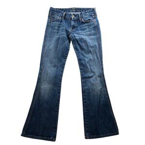 7 For All Mankind Womens Jeans Size 26 Flare Leg Blue Denim Mwdium Wash Casual